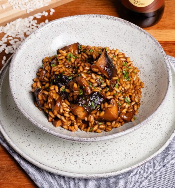 Risoto de cogumelos com Shoyu